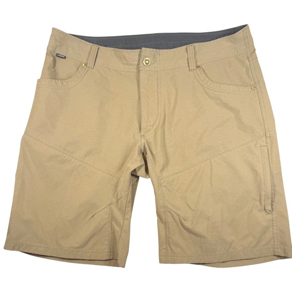 Kuhl Shorts Mens Rip Stop 7" Lightweight Outdoor Hiking Camping  Khaki Size 38 - Picture 1 of 16